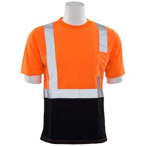 9604S Men's 5XL Hi Viz Orange Poly Jersey Knit T-Shirt