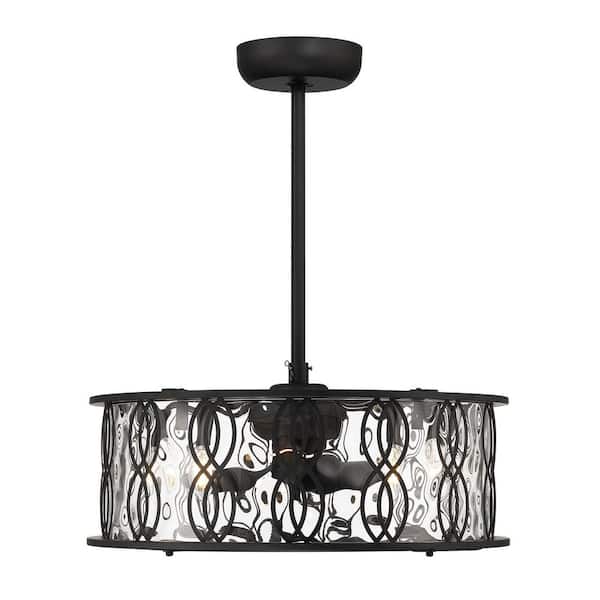Savoy House Snowden 24 in. Indoor Matte Black Ceiling Fan Dallier with LED Bulbs
