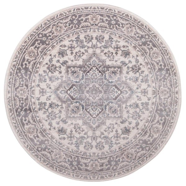 Lara Heriz Ivory 8 ft. x 8 ft. Round Area Rug
