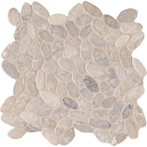 Sliced Pebble Ash 13.25 in. x 12.88 in. Textured Marble Floor and Wall Tile (9.7 sq. ft./Case)