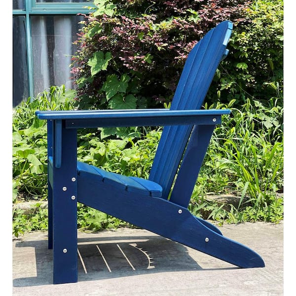 Navy Blue Recycled Plastic Outdoor Adirondack Chair