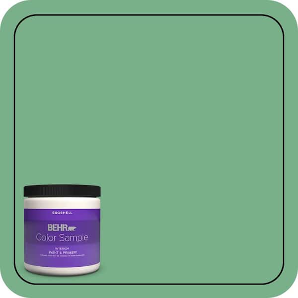BEHR PREMIUM PLUS 8 oz. #M410-5 Green Bank Eggshell Enamel Interior Paint & Primer Color Sample