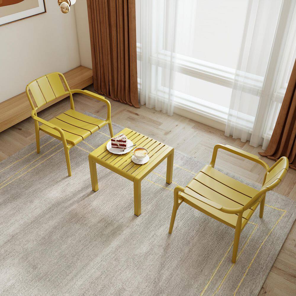 Brick Yellow 3-Piece Plastic Polypropylene Outdoor Bistro Set price history on PriceWatchPro