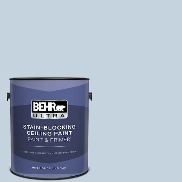 BEHR ULTRA 1 gal. #570E-2 Velvet Sky Ceiling Flat Interior Paint and Primer