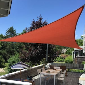 16 ft. x 16 ft. x 16 ft. 185 GSM Rust Red Equilteral Triangle Sun Shade Sail, for Patio Garden and Swimming Pool