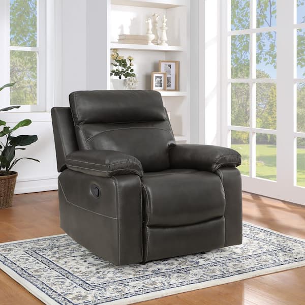 Bryson Recliner with Charcoal Faux Leather