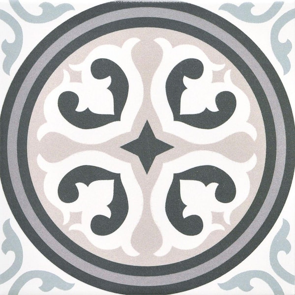Monbleu Dutchen 8 in. x 8 in. Patterned Look Matte Porcelain Floor and Wall Tile Sample