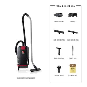 Commercial 40-Volt Brushless, Cordless, 6 qt. Bagged, HEPA Filter, Backpack Vacuum Cleaner Kit for All Floors in Black