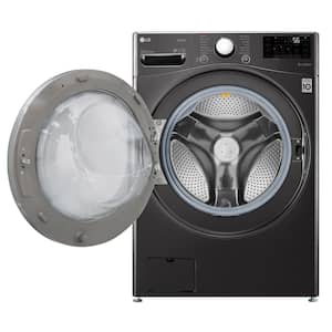 27 in. 4.5 cu. ft. Large Capacity Electric All-in-One Washer Dryer Combo in Black Steel