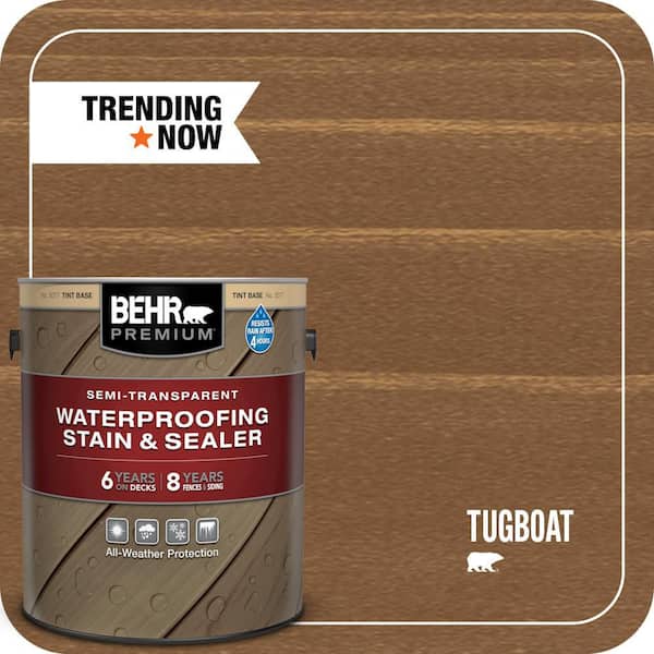 1 gal. #ST-141 Tugboat Semi-Transparent Waterproofing Exterior Wood Stain and Sealer