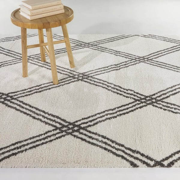 Kaplan Charcoal 5 ft. x 7 ft. Trellis Area Rug
