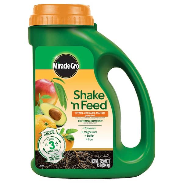 Miracle-Gro Shake N Feed Citrus, Avocado, Mango Plant Food 4.5 lbs. For Container and In-Ground Plants, Dry Fertilizer