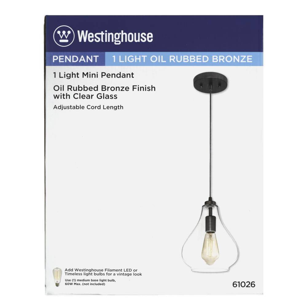 Vintage Mini Globe Pendant Light in Oil Rubbed Bronze with Handblown Glass