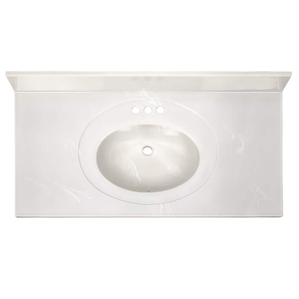 Ivory Swirl 43-Inch Cultured Marble Vanity Top with Backsplash