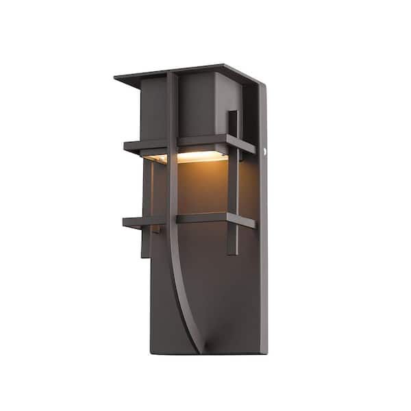 Unbranded Stillwater 11-Watt 10.75 in. Bronze Integrated LED Aluminum Hardwired Outdoor Weather Resistant Barn Wall Sconce Light