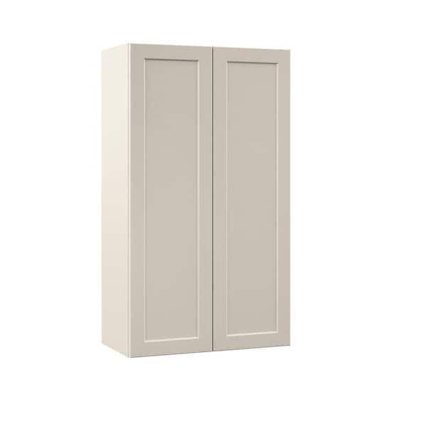Hampton Bay Designer Series Melvern 24 in. W 12 in. D 42 in. H Assembled Shaker Wall Kitchen Cabinet in Cloud