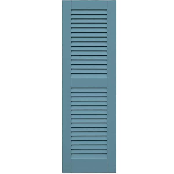Winworks Wood Composite 15 in. x 48 in. Louvered Shutters Pair #645 Harbor
