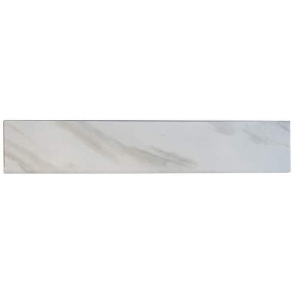 MSI Kolasus White Bullnose 3 in. x 24 in. Glossy Porcelain Wall Tile (2 lin. ft.)