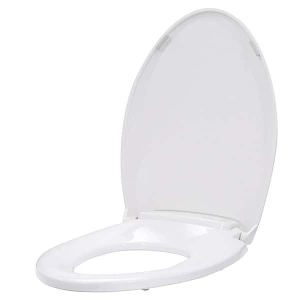 Brondell LumaWarm Heated Nightlight Elongated Closed Front Toilet Seat in White