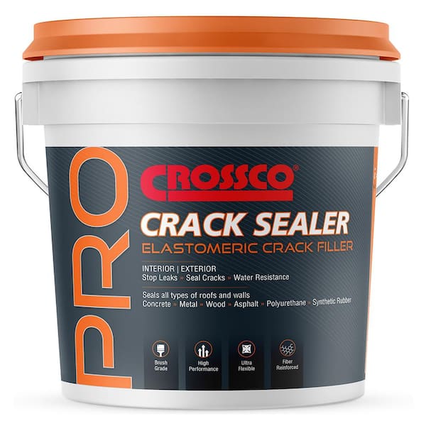Crossco PRO 1 Gal. Crack Sealer 100% Elastomeric Fiber Reinforced Brush Grade Crack Filler