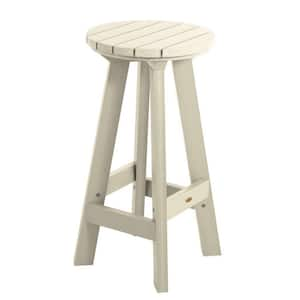 Birch Whitewash Acorn Round Recycled Plastic Bar Height Outdoor Bar Stool