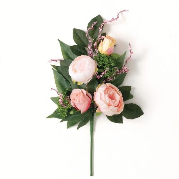 SULLIVANS 18 in. Pink Indoor Artificial Silk Floral Pick