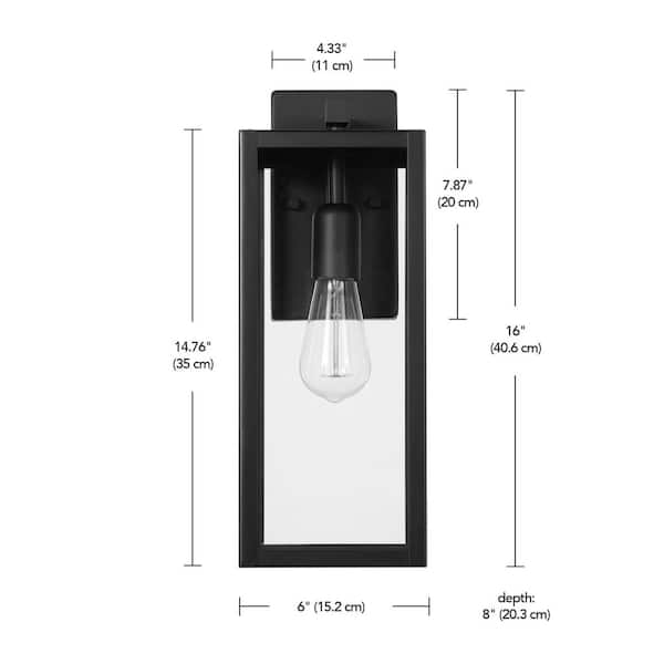 Hurley Black Modern Indoor/Outdoor 1-Light Wall Sconce