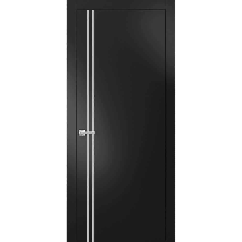32 in. x 80 in. 1 Panel Black Matte Finished Solid Wood with Honeycomb Sliding Door with Hardware price history on PriceWatchPro