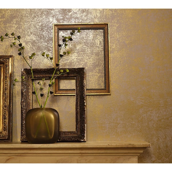 Metallic Gold Marble Non-pasted Non-woven Paper Wallpaper Sample