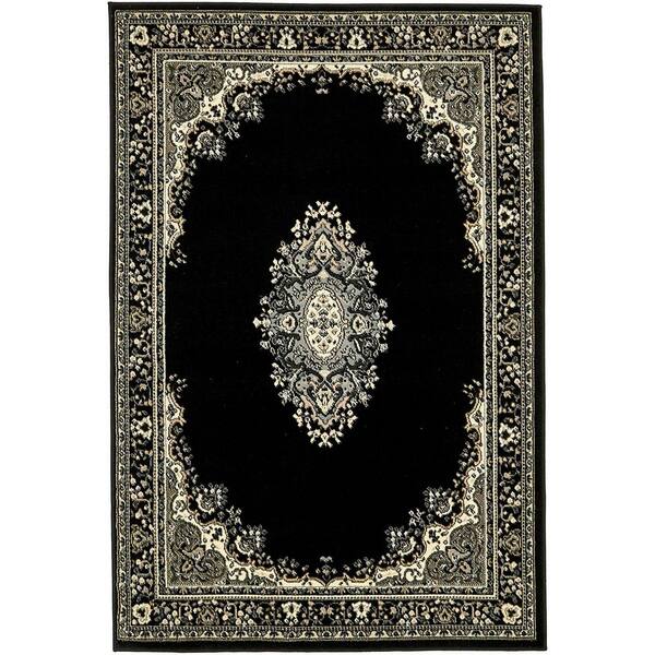 Unique Loom Reza Washington Black 4' 0 x 6' 0 Area Rug