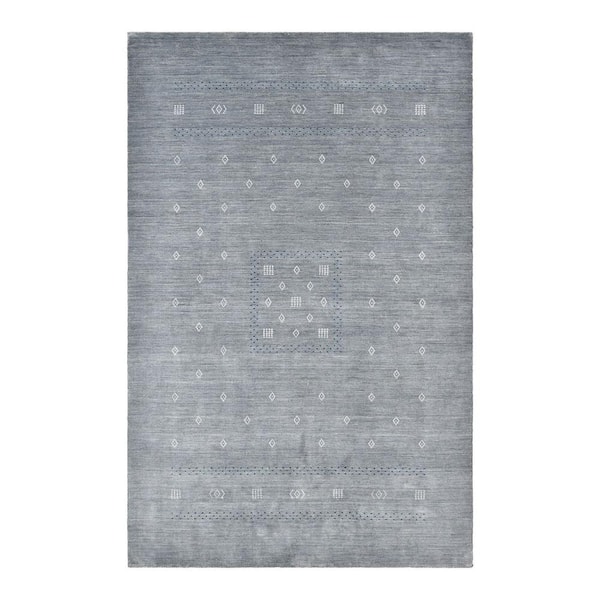Solo Rugs Simi Gabbeh Tribal Gray 10 ft. x 14 ft. Hand Loomed Area Rug