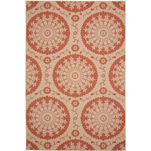 Outdoor Medallion Beige 6' 0 x 9' 0 Area Rug