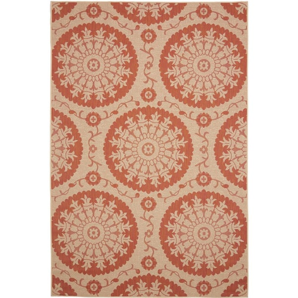 Unique Loom Outdoor Medallion Beige 6' 0 x 9' 0 Area Rug