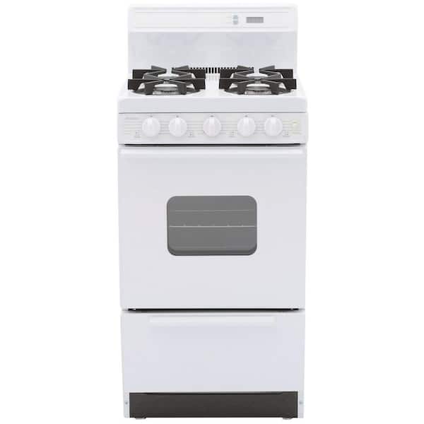 Premier 20 in. 2.42 cu. ft. Freestanding Gas Range with Sealed Burners in White
