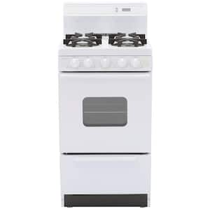 20 in. 2.42 cu. ft. Freestanding Gas Range with Sealed Burners in White