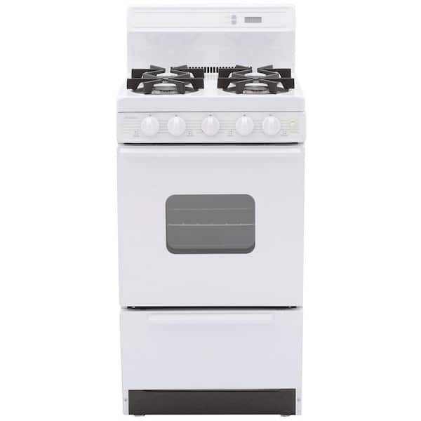 Unbranded 20 in. 2.42 cu. ft. Freestanding Gas Range with Sealed Burners in White