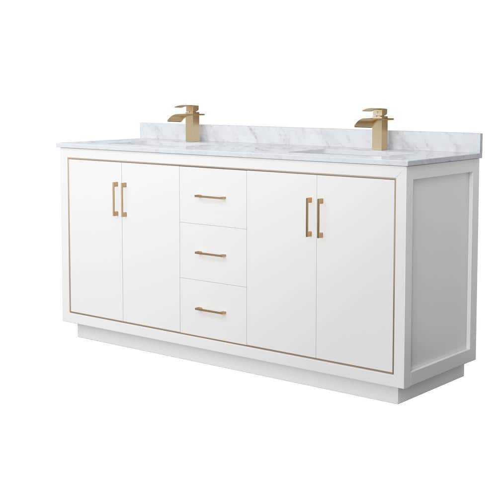 Icon 72 in. W x 22 in. D x 35 in. H Double Bath Vanity in White with White Carrara Marble Top price history on PriceWatchPro