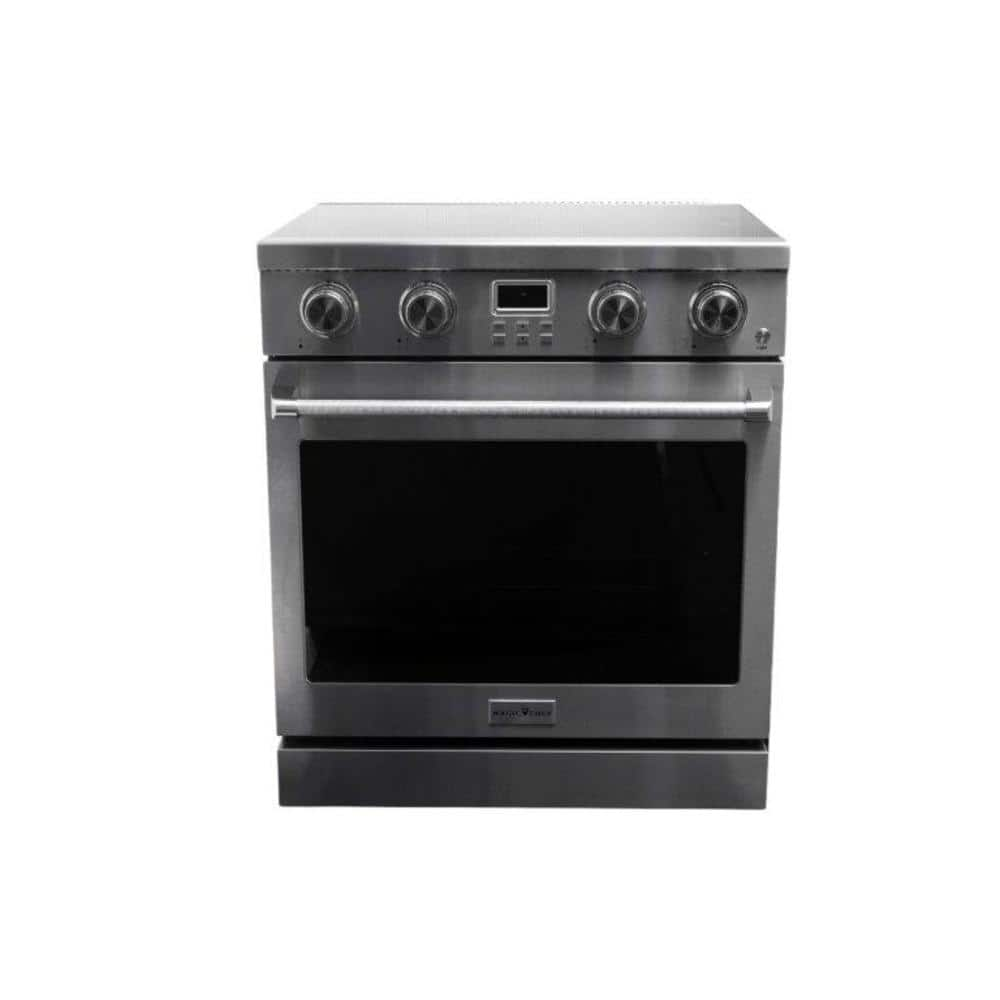 Magic Chef 30 in. 4-Element Slide-In Electric Range in Stainless Steel with Convection