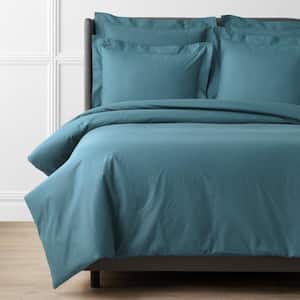 Mineral Solid Supima Cotton Percale Queen Duvet Cover