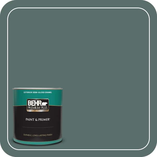 BEHR PREMIUM PLUS 1 qt. #490F-6 Agave Frond Semi-Gloss Enamel Exterior Paint & Primer