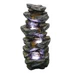 Watnature 40 in. Outdoor Fountain, Soothing Tranquility Stacked ...