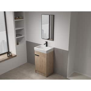 19 in. W x 14-15/16 in. D x 34-9/16 in. H Bath Vanity in Imitative Oak with White Ceramic Top