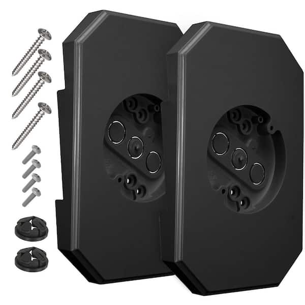 1/2 in. Lap Siding Mounting Block w Electrical Box Heavy-Duty Nylon Textured Paintable Surface Screws Connectors(2-Pack)