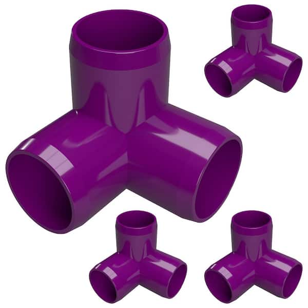 Formufit 1-1/4 in. Furniture Grade PVC 3-Way Elbow in Purple (4-Pack)