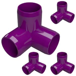 1 in. Furniture Grade PVC 3-Way Elbow in Purple (4-Pack)