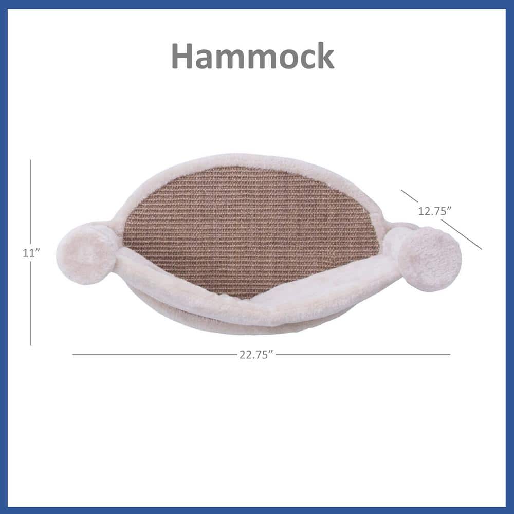 Light Gray and Beige Sisal Wall Mounted Cat Lounge Set