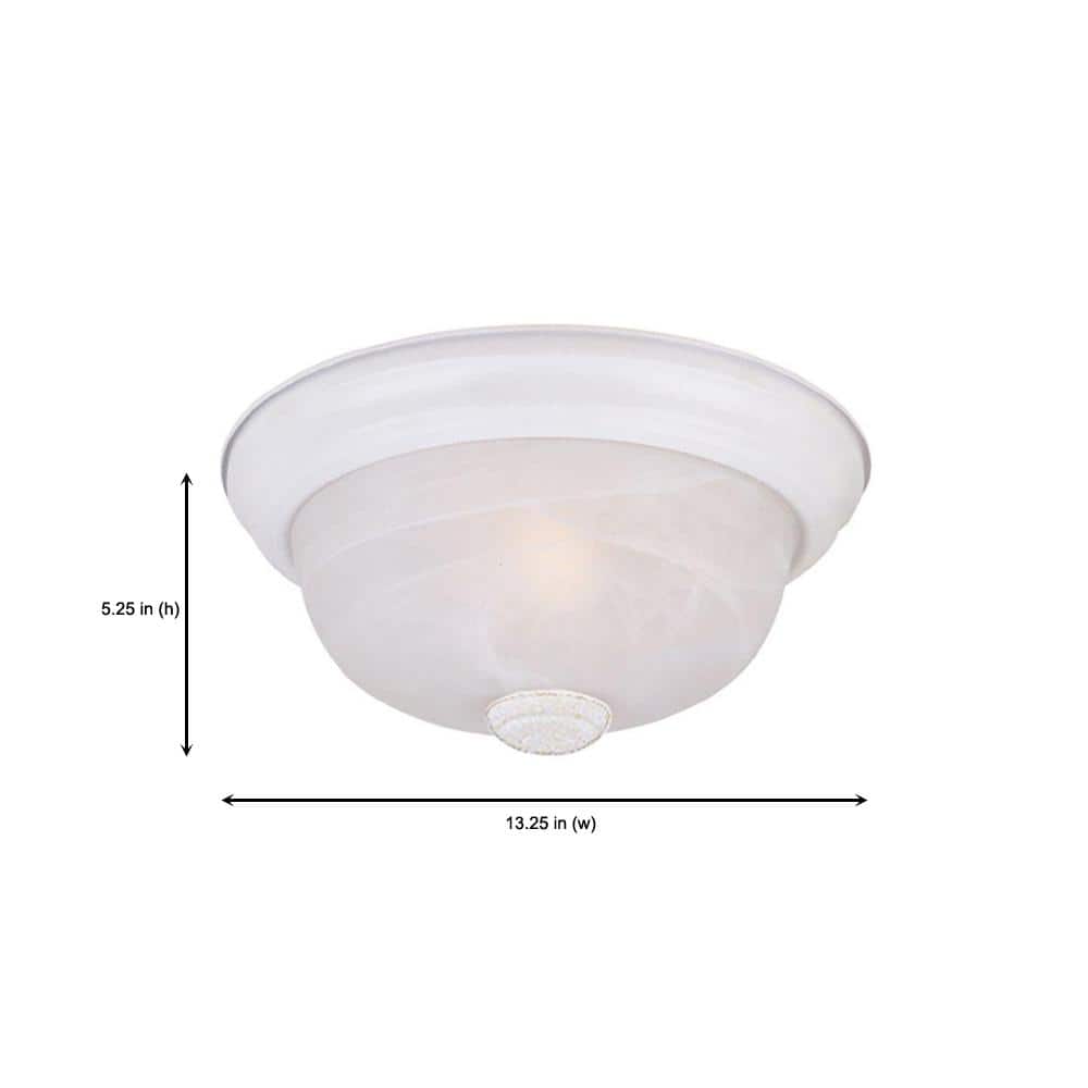 Reedley 13.25" Solid White Alabaster Glass Flush Mount Ceiling Light