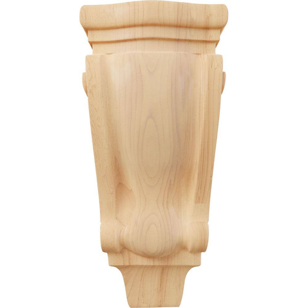Small Traditional Red Oak Wood Pilaster Corbel