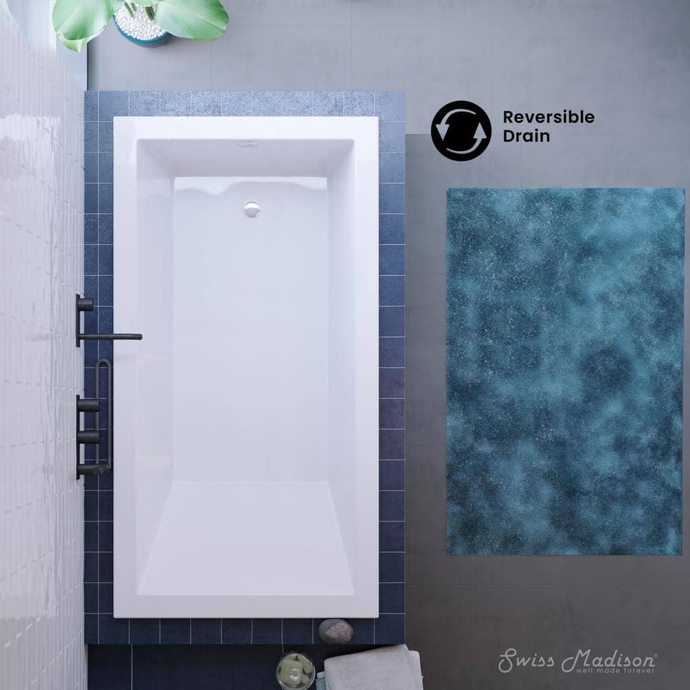 Voltaire 60" White Acrylic Drop-In Bathtub
