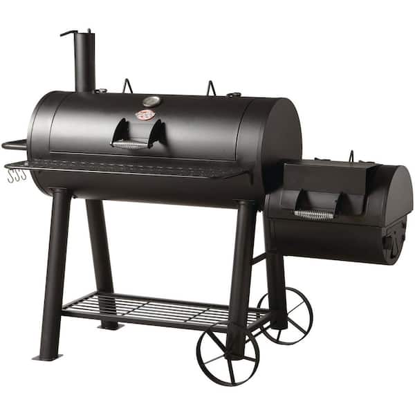 Char-Griller Grand Champ Charcoal Grill and Offset Smoker in Black
